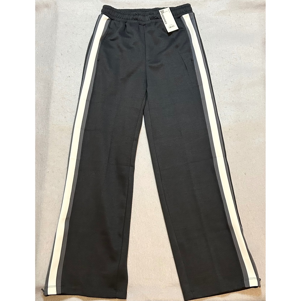 No Boundaries Gray Track Pants Side Stripe Zipper Hem XS NEW